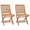 vidaXL Cadeiras de jardim dobr&aacute;veis 2 pcs madeira de teca maci&ccedil;a