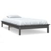 vidaXL Estrutura de cama de solteiro 90x190 cm pinho maci&ccedil;o cinzento