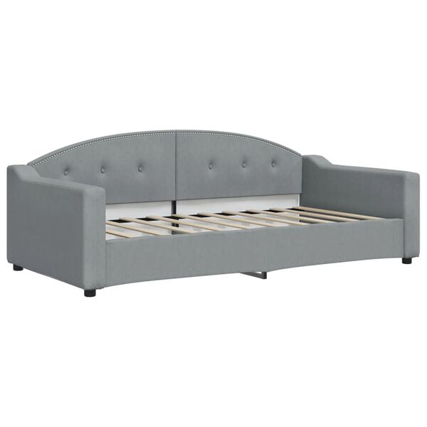 vidaXL Sof&aacute;-cama com colch&atilde;o 90x190 cm tecido cinzento-claro