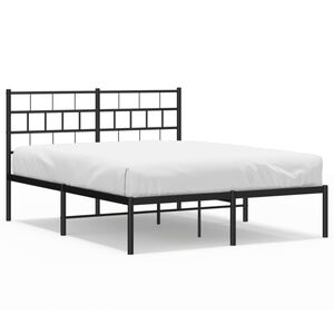 vidaXL Estrutura de cama com cabeceira 160x200 cm metal preto