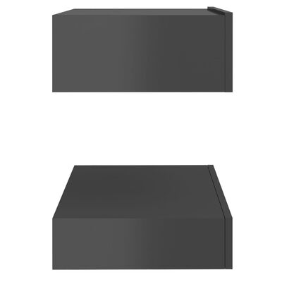 vidaXL Mesa de cabeceira 60x35 cm contraplacado cinzento brilhante