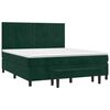 vidaXL Cama com molas/colch&atilde;o 180x200 cm veludo verde-escuro