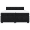 vidaXL Cama com molas/colch&atilde;o 200x200 cm veludo preto