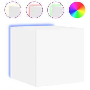 vidaXL M&oacute;vel de parede para TV com luzes LED 30,5x35x30 cm branco