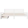 vidaXL Cama sem colch&atilde;o 200x200 cm madeira de pinho maci&ccedil;a branco