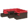vidaXL Conjunto de Sof&aacute; de Jardim 9 unid. Castanho vime PE