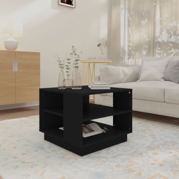 vidaXL Mesa de centro 55x55x43 cm aglomerado preto