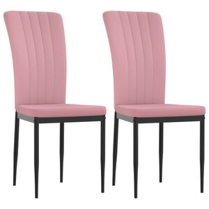 vidaXL Cadeiras de jantar 2 pcs veludo rosa