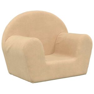 vidaXL Sof&aacute; infantil peluche macio creme