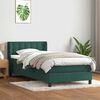 vidaXL Cama com molas/colch&atilde;o 90x220 cm veludo verde-escuro