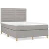 vidaXL Cama com molas/colch&atilde;o 140x200 cm tecido cinzento-claro