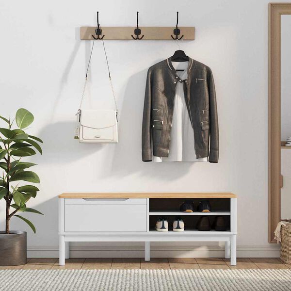 vidaXL Banco de corredor com gaveta FLORO Branco 115 x 40 x 45 cm