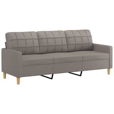 vidaXL 2 pcs conjunto de sofás com almofadões tecido cinza-acastanhado