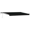 vidaXL Estrutura de Toldo Manual com LEDs Preto e Anthracite 4 &times; 3,5 m