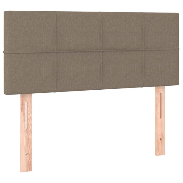 vidaXL Cabeceira de cama tecido 100x5x78/88 cm cinzento-acastanhado