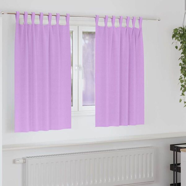 vidaXL Cortinas Blackout com Argolas 2 pcs Roxo 140 x 140 cm Poli&eacute;ster
