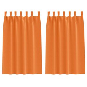 vidaXL Cortinas Blackout com Argolas 2 pcs Laranja Brilhante