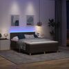 vidaXL Cama Box Spring LED com led Marrom Escuro 140 x 190 cm tecido