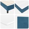 vidaXL Cama Box Spring LED com colch&atilde;o Azul Escuro 140 x 190 cm Veludo