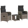 vidaXL Conjunto de Lounge de Jardim 3 unid. Cinza e Cinza Escuro