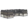 vidaXL 6 pcs conjunto lounge de jardim c/ almofad&otilde;es vime PE antracite