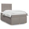 vidaXL Cama boxspring c/ colch&atilde;o 120x190cm tecido castanho-acinzentado