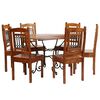 vidaXL Conjunto mesa de jantar 7 pcs madeira de ac&aacute;cia maci&ccedil;a
