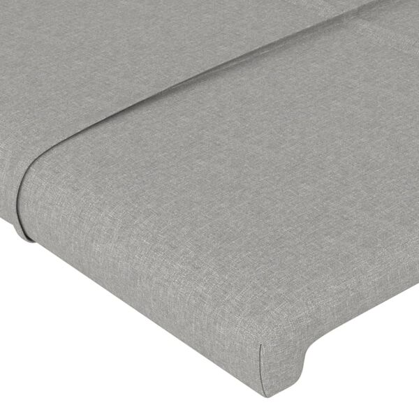 vidaXL Cabeceira de cama tecido 90x5x78/88 cm cinzento-claro