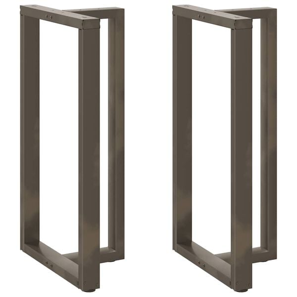 vidaXL Pés de mesa de bar em forma de T, 2 peças, preto, 60x35x(110-111) cm, aço