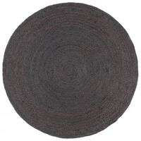 vidaXL Tapete artesanal em juta redondo 210 cm cinzento-escuro