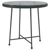 vidaXL Mesa de jantar &Oslash;80 cm &nbsp; vidro temperado e a&ccedil;o preto