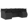 vidaXL 6 pcs conjunto sof&aacute;s de jardim c/ almofad&otilde;es vime PE preto