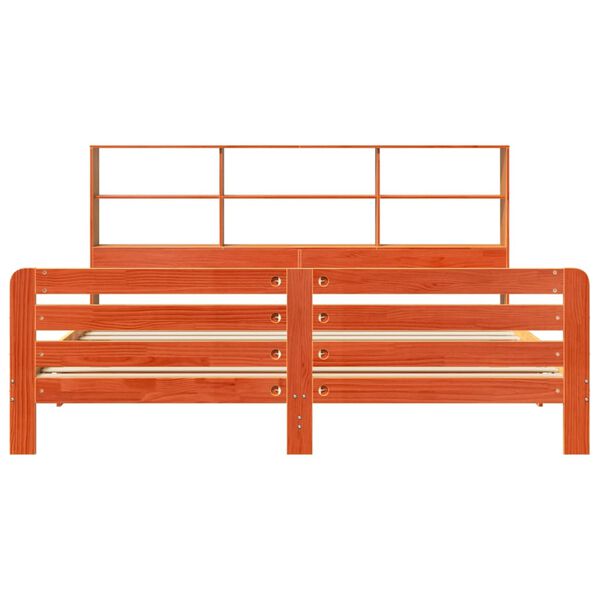 vidaXL Cama sem colch&atilde;o 180x200 cm pinho maci&ccedil;o castanho-mel