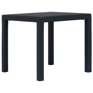vidaXL Mesa de jardim 79x79x72 cm pl&aacute;stico antracite c/ aspeto de vime