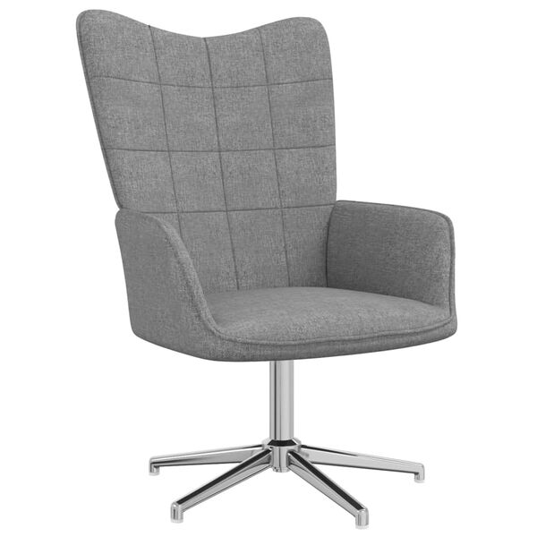 vidaXL Cadeira de descanso com banco tecido cinzento-claro