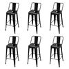 vidaXL Bancos de bar 6 pcs a&ccedil;o preto