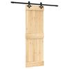 vidaXL Porta Deslizante Natural e Preto 70 x 210 cm