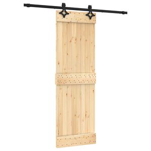 vidaXL Porta Deslizante Natural e Preto 70 x 210 cm