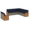 vidaXL Conjunto de sof&aacute; de jardim de 9 pe&ccedil;as com almofadas em rattan sint&eacute;tico cinza