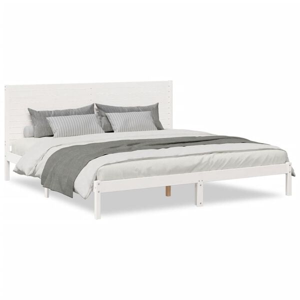 vidaXL Cama extra longa sem colchão 200x210 cm madeira maciça