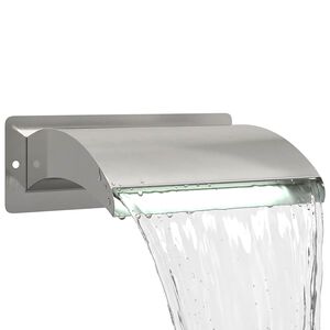 vidaXL Cascata de Piscina com LED A&ccedil;o Inoxid&aacute;vel 304 30 x 9 x 26 cm
