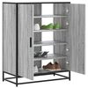 vidaXL Sapateira 75x38x97,5 cm deriv. de madeira/metal cinzento sonoma