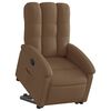 vidaXL Poltrona reclin&aacute;vel elevat&oacute;ria tecido castanho