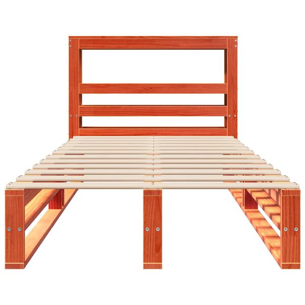 vidaXL Cama sem colch&atilde;o 75x190 cm madeira de pinho maci&ccedil;a castanho-mel