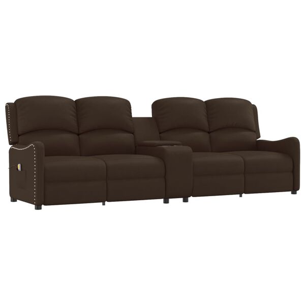 vidaXL Poltrona massagens 4 lug. +suporte copo castanho brilhante