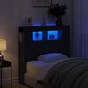 vidaXL Cabeceira LED Carvalho Preto 100 x 18,5 x 103,5 cm
