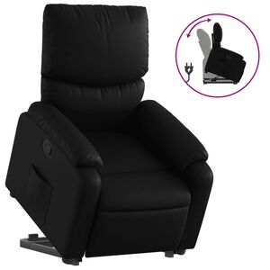 vidaXL Poltrona reclin&aacute;vel elevat&oacute;ria el&eacute;trica couro artificial creme