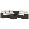 vidaXL Conjunto de Sof&aacute;s 8 unid. Preto e Branco Creme