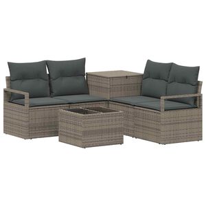vidaXL Conjunto de Sof&aacute;s 6 unid. Cinza e Cinza Escuro