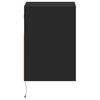 vidaXL Mesas de cabeceira de parede com luzes LED 2 pcs preto